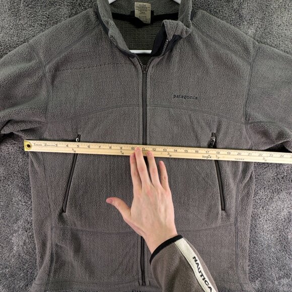 Patagonia Men’s Medium Gray Full Zip Double Pocket Jacket Fleece Hiking Adult - Picture 4 of 16